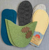 Joe's Toes oak leaf slipper kit in green and teal with rubber soles