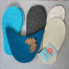 Joe's Toes oak leaf slipper kit in teal and turquoise felt with vinyl soles