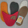 Joe's Toes oak leaf slipper kit in red and marmalade felt with brown suede soles 