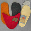 Joe's Toes oak leaf slipper kit in red and marmalade felt with rubber soles