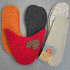 Joe's Toes oak leaf slipper kit in red and marmalade felt with vinyl soles