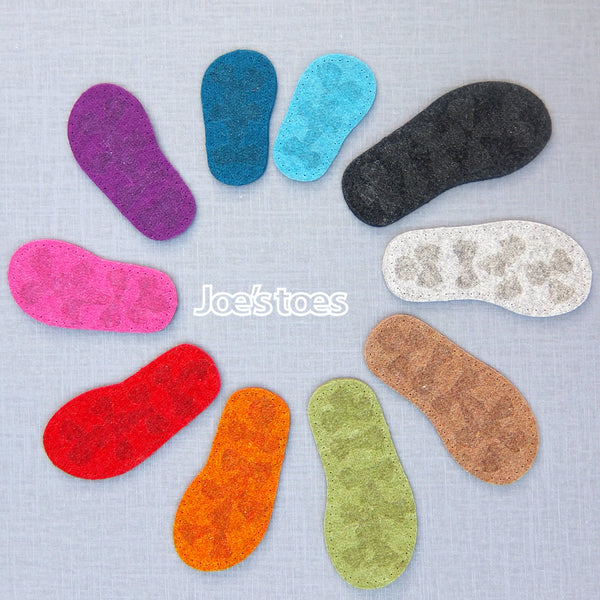 Thick Felt Soles with Latex Grip for Babies & Children