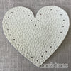 Joe's Toes light grey heart shaped patch with stitch holes