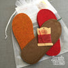 Joe's Toes kit marmalade, red and suede soles, red thread, no yarn