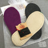 Joe's Toes kit purple and charcoal and suede soles, black thread but no yarn