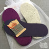 Joe's Toes kit purple, light gray and rubber soles, gray thread but no yarn