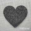 Joe's Toes big heart patch in charcoal gray thick wool felt with punched holes