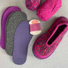 Sarah DIY Crochet Slippers in Blossom Pink , Berry, Volcano or Turquoise Mix