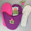 Joe's Toes Flora felt slippers in purple with felt soles