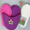 Joe's Toes Flora felt slippers in purple with suede soles