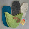 Joe's Toes oak leaf slipper kit in green and teal with felt soles