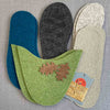 Joe's Toes oak leaf slipper kit in green and teal with vinyl soles
