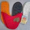Joe's Toes oak leaf slipper kit in red and marmalade felt with felt soles