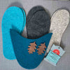 Joe's Toes oak leaf slipper kit in teal and turquoise felt with felt solesl soles