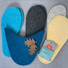 Joe's Toes oak leaf slipper kit in teal and turquoise with rubber soles soles