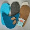 Joe's Toes oak leaf slipper kit in teal and turquoise  with suede soles