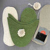 Joe's Toes sheepy slipper kit in green with sheep motif  and vinyl outsoles