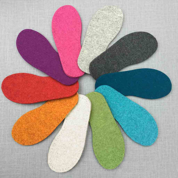 Joe's Toes wool felt soles in 10 colors
