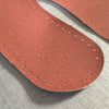 Close up of Joe's Toes linen look vinyl soles in terracotta colour