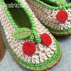 Joe's Toes Cherry crochet slipper kit in U.S. ladies sizes toe detail