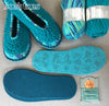 Sarah DIY Crochet Slippers in Volcano, Purple, Green or Turquoise Mix