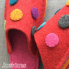 Joe's Toes Dotty slipper kit includes all the parts you need for making your own  slippers - close up