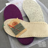 Joe's Toes kit purple and light gray  and suede soles, gray thread but no yarn