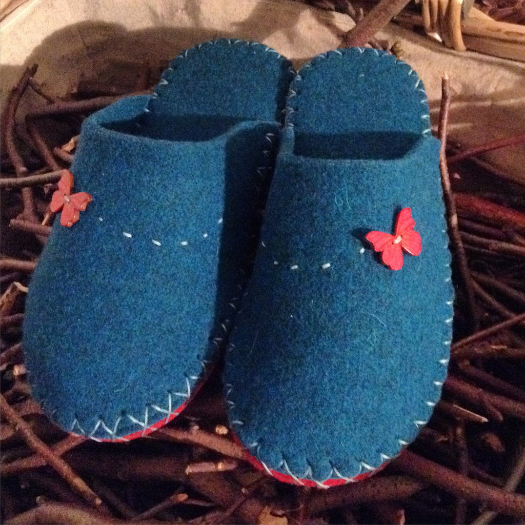 Blue slipper with Vibram sole - Joe's Toes  - 1