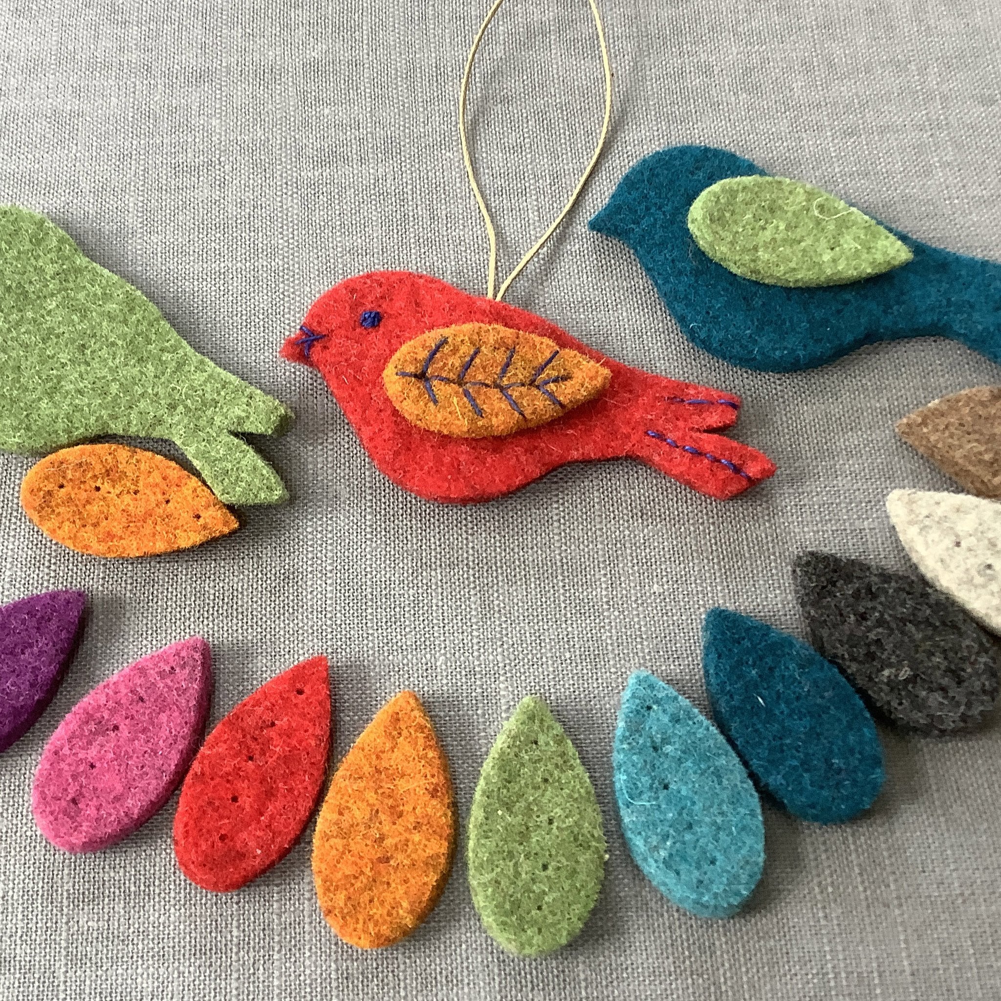 Blue Felt Birds Craft Kit Felt Decoration Craft Kits for Adults DIY Kit DIY  Gift Sewing Gift Felt Animals Felt Bird Ornament Felt Craft Kit 