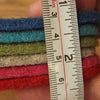 showing thickness of Joe's Toes thick wool felt approx 4.5mm
