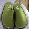 Green Felt Slipper - Cream Heart - Joe's Toes UK 11-12 women's / Green - 1