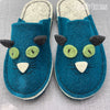 teal kitty slipper face by Joe's Toes
